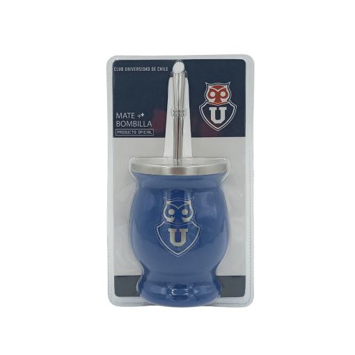 Mate con bombilla U de Chile 200 ml