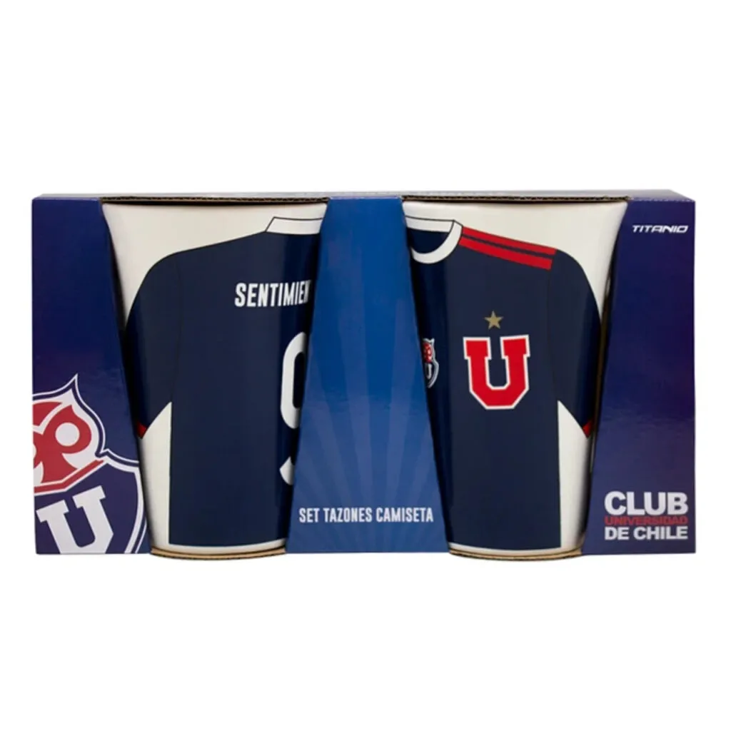 Set 2 Tazones U. De Chile Camiseta - Imagen 2