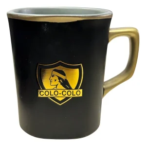 Tazón Cuadrado de Cerámica Colo Colo Negro - Dorado 440 mL