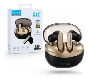 Audífonos Inalámbricos Welike K10 Bluetooth Anc Negro Dorado