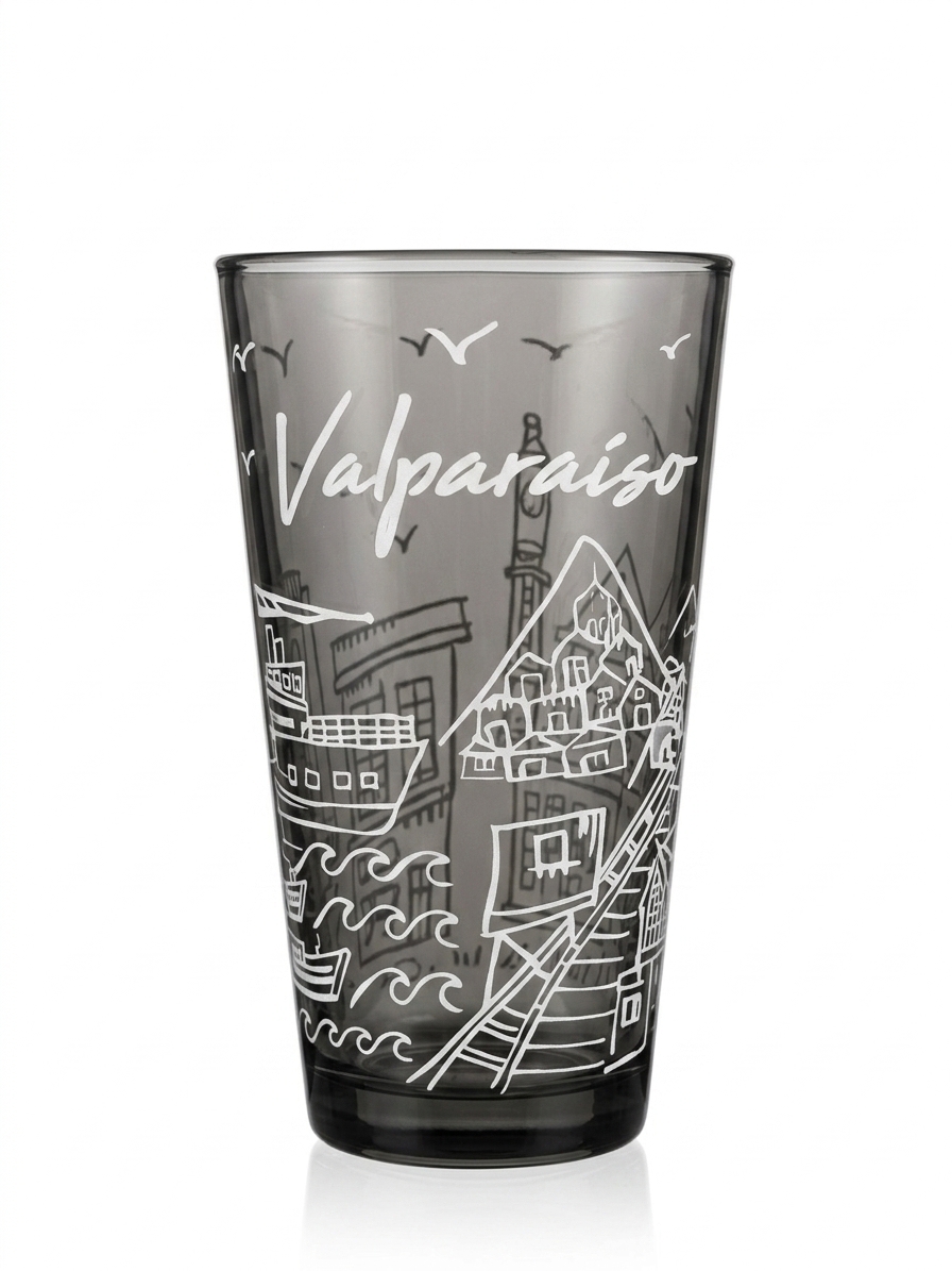 Set de Vasos Ilustrados Glasso® Co Chile Collection – Atacama, Valparaíso, Santiago y Chiloé - Imagen 2